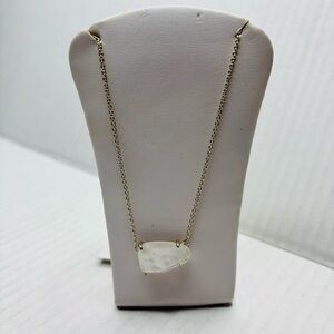 New KENDRA SCOTT Rose Quartz Isla Pendant Gold Tone Necklace